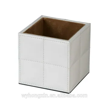 PU leather brush pot