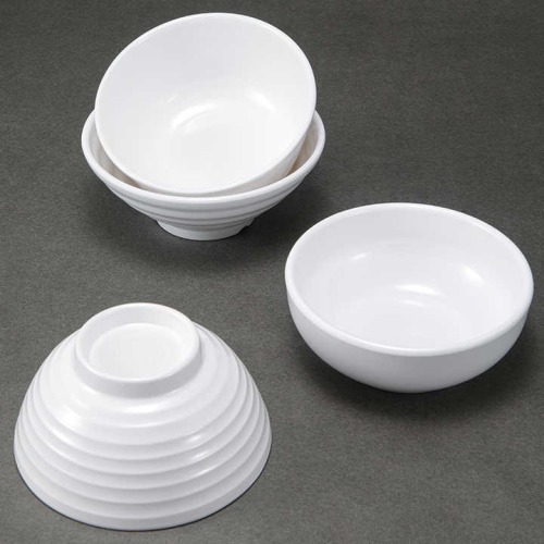 White Plastic Soup Rice Porridge Bowls