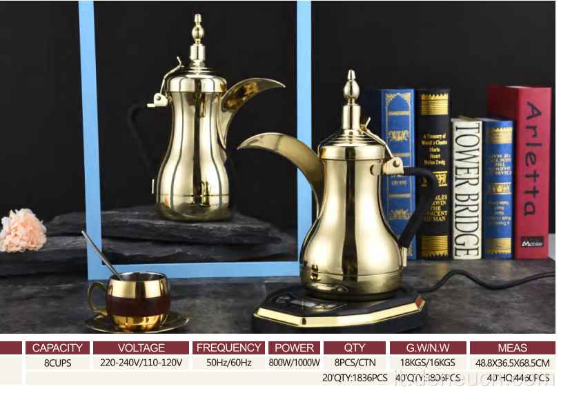 Mattista di caffè arabo anti-overflow di lusso in acciaio inossidabile