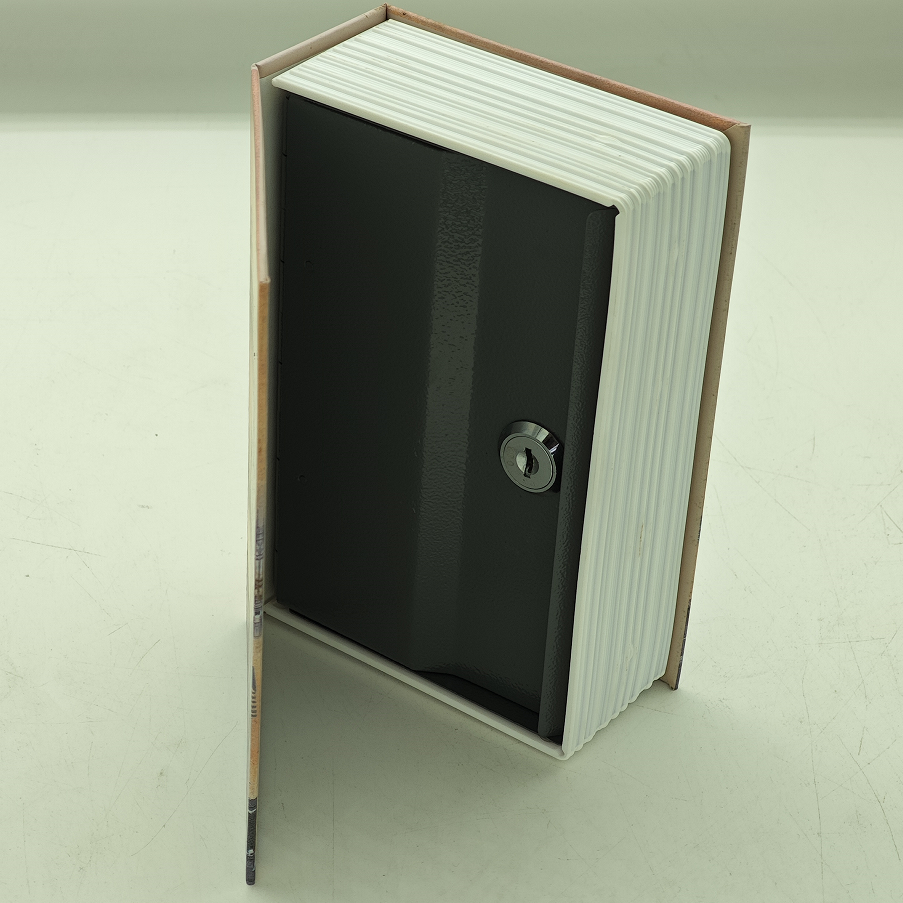 Small portable Metal Book Safe with Key Lock