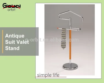Modern wooden clothes rack, metal valet rack stand, wooden valet stand