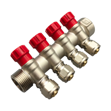 4 Way Nickel Plated Brass PEX Manifold 1620mm