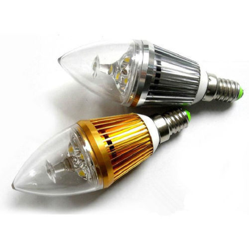 360 Degree 3w Led Candle Light Bulbs E12 / E14 / E17 Base 