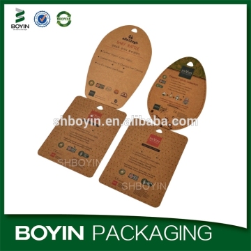 Custom high quaity thick die cut personalized paper hangtag