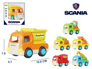FRICTION CARTOON TRUCK,W/LIGHT,SOUND,LICENSED SCANIA
