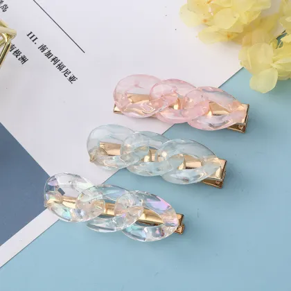 acrylic chain hair barrettes