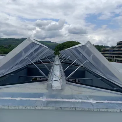 Custom Straight Triangular Smoke Exhaust Skylight Manufacturing Service