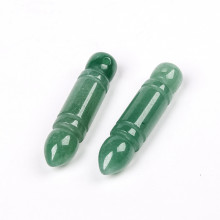 Natural green Aventurine jade Wenchang pen Pendant Carved white crystal pencil ornament Pendant For Men and Women