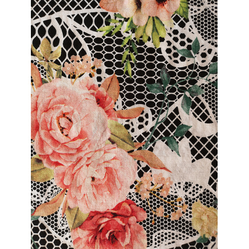 Lace Flower Rayon Challis 30S Air-jet Printing Fabric