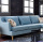 Bagian Kayu Linen Corner L-Shaped Sectional Sofa