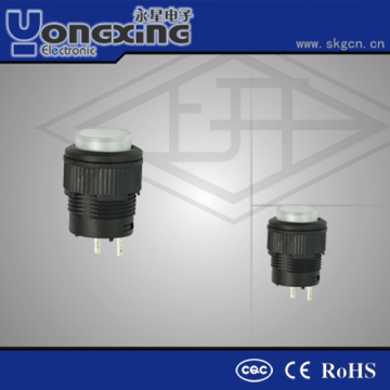 CQC CE 16mm latching white led illuminated push button switch / stainless steel pushbutton switch