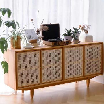Nordic Wood und Rattan Sideboards: Moderne Designs für Küchen- und Wohnzimmerlagerung