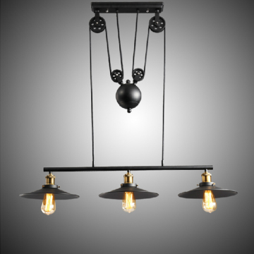 Vintage Ceiling Lights: Loft Wheel Lifting Pulley Chandelier Pendant Lamp