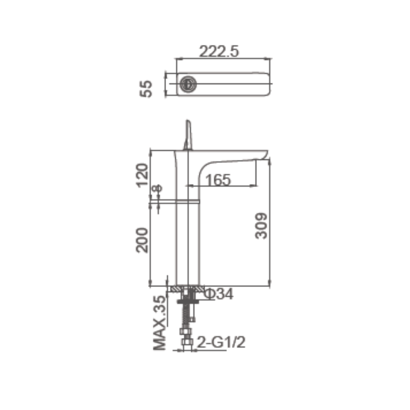 tall single lever basin mixer