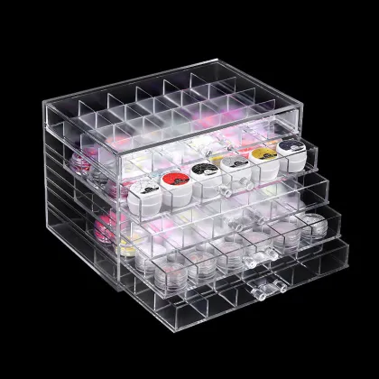 Nail Art Supplies Storage Box - 5 Layer Acrylic Nail Stickers Organizer