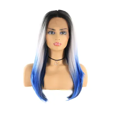 Synthetic Lace Front Wigs With Baby Hair Free Part Wig High Temperature Fiber Straight Wig For Black Women