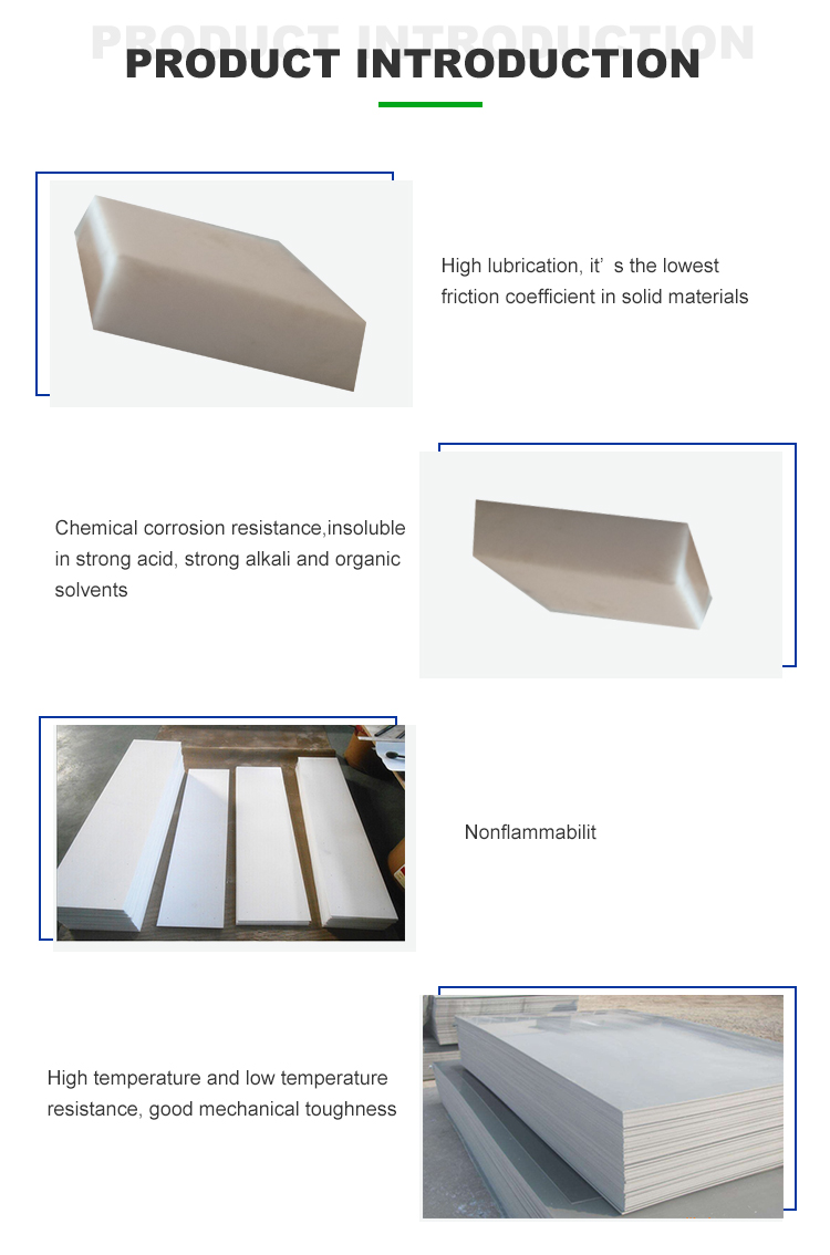 White Sheet High Temperature Resistant PTFE Board Polytetrafluoroethylene Cutting Size Sheet