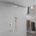 Bathroom 3-Function Brass Brushed Gold Shower Set