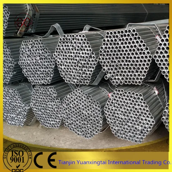 Factory ERW welded steel Pre-galvanized pipe welded round hollow pipe
