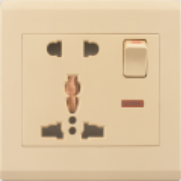 Rouge mural électrique UK Socket 5 broches