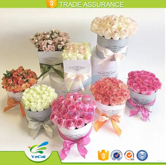 Biodegradable new design round shape flower paper tube gift box, packaging box for flowers