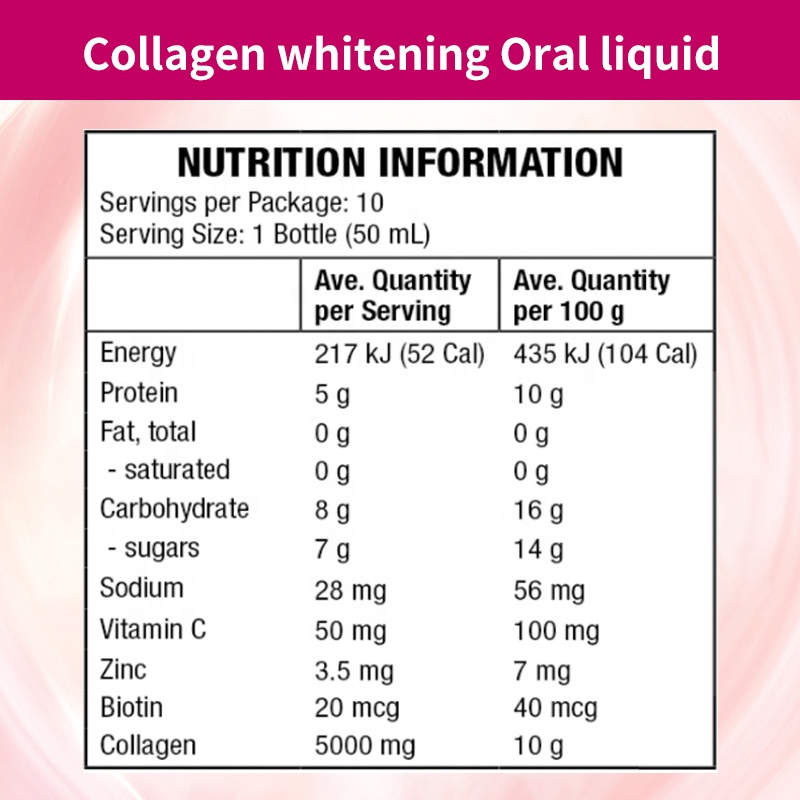 OEM/ODM skin nail joint 50ml Oral Liquid Drink Collagen skin whitening Collagen Peptide drink