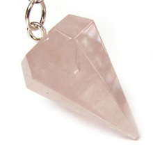 6 Side coin Shape Rose Quartz pendant 30*20mm