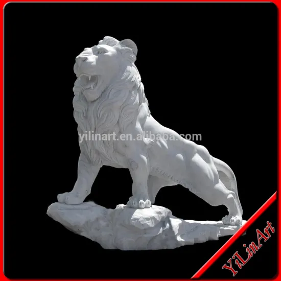carved marble big outdoor lion statue