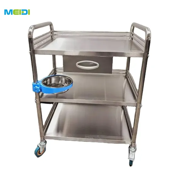 Stainless Steel Hospital Treatment Medicine Trolley
