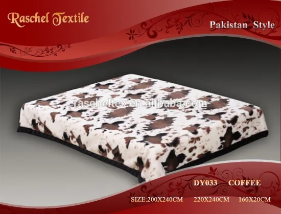 100% Polyester Supersoft animal designs 1Ply 1 side printing Raschel blanket