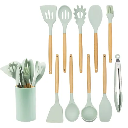 10PC Silicone Tools Spatula Turner Cookie Pastry Scraper