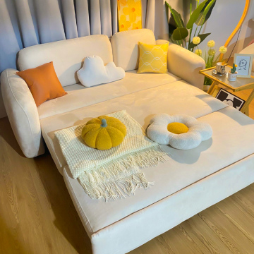 2024 Cream Style Foldable Dual-Purpose Sofa Bed for Small Apartments