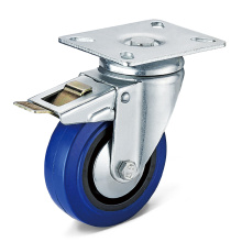 3 4 5 inch Sus304 Elastic Rubber Wheel Trolley Wheels Heavy Duty Industrial Stainless Steel Caster