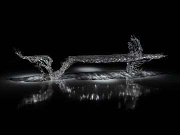 Giant Frozen Wave Crystal Island Table