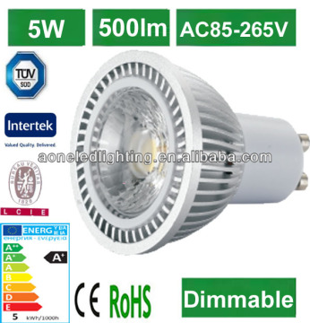 2014 CE ROHS ERP 3years warranty cob led spotlight; high quality 5W 420lm gu10 led cob spotlight,