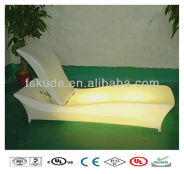 Wifi Control Glowing Plastic LED beach chair with foot rest