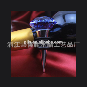 2015 blue crystal Wine Stopper gift cheap wine stoppers lighted