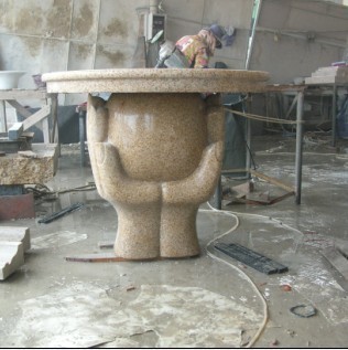stone chair and bench