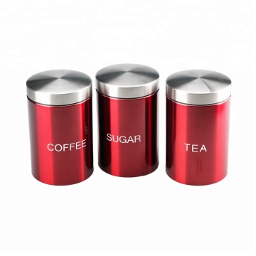 Set of 3 Stainless Steel Storage Jars Canisters