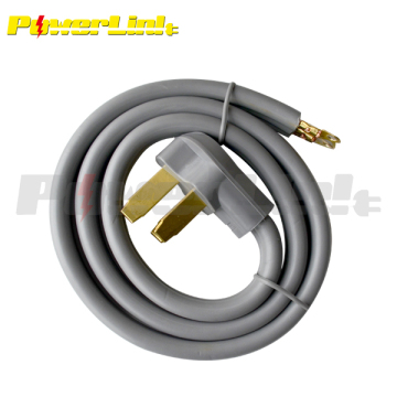 5-Foot 50Amp 3-Prong 3-Wire Dryer Cord with Clamp - Fits All Brands, 220-240 Volt
