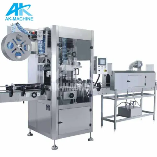 PVC Labeling Machines for Glass Bottles with Heat Shrink Sleeve Label Machine and Conveyor Belt