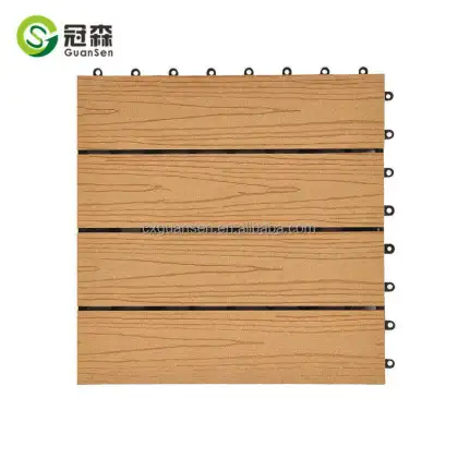 Wood and Cork Laminated Deck Covering Engineering - Wood Plastic Composite WPC Floor