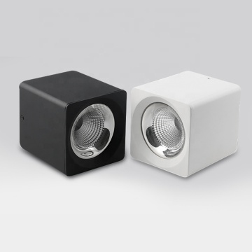 Ściągaże aluminiowe kwadratowe wady LED - 10 W do 40 W, 3 cale do 5 cali, 100 lm/w, czarne mocowanie powierzchniowe