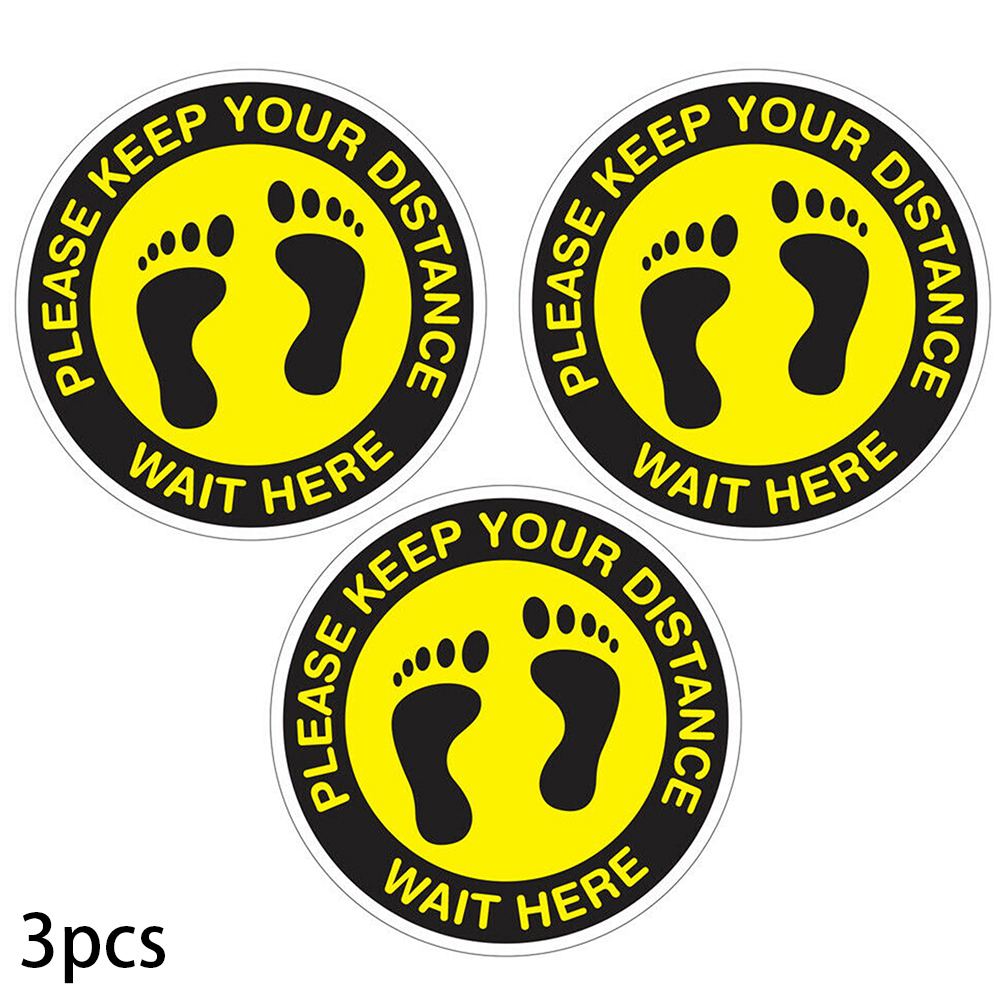 Floor Sticker Graphics Mark Yellow Customers Accessory 5Pcs Distancing
