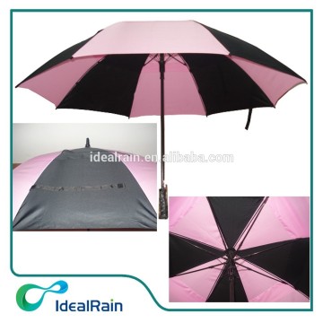 Classical balck and pink auto open straight Golf umbrella