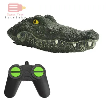 RC Toy Alligator Remote Control Toys Alligator Crocodile Head Crocodilian Robot Simulation Animal Scary Toy Racing Boat For Kids