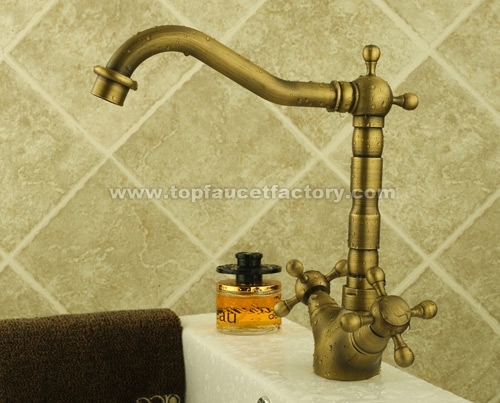 Classic Style Antique Brass Bathroom Basin Sink Faucet Mixer Tap