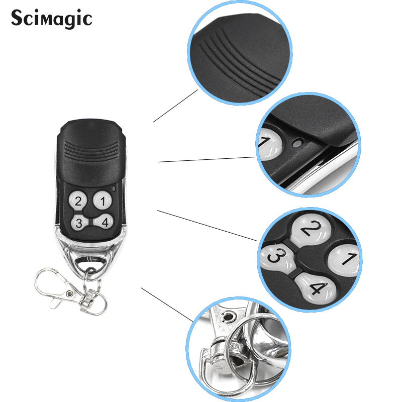 Scimagic garage command gate control key fob 433.92mhz hand transmitter compatible for LIFE gate garage door remote control