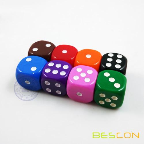 Six Side 16MM Opaque Plastic Colored Dice Purple