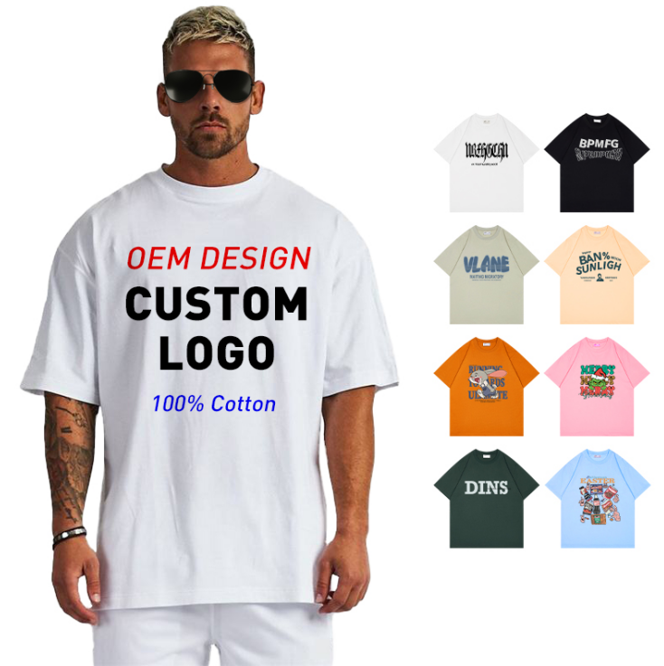 Camiseta de tamanho grande de manga curta para homens para homens